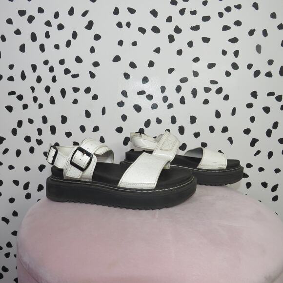 Wonder Nation White Glitter Open Toe Girls Platform Sandals - Picture 2 of 8